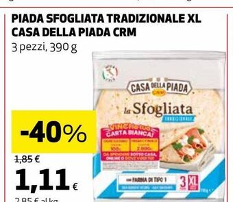 Ipercoop Piada sfogliata tradizionale xl casa della piada crm offerta