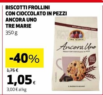 Ipercoop Biscotti frollini con cioccolato in pezzi ancora uno tre marie offerta