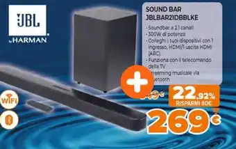 Expert JBL Sound bar JBLBAR21DBBLKE offerta