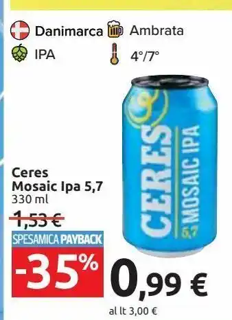 Carrefour Market Ceres mosaic ipa 5.7 offerta