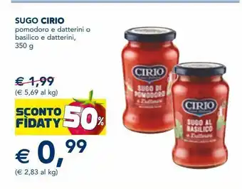 Esselunga Sugo cirio pomodoro e datterini o basilico e datterini, 350 g offerta