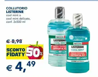 Esselunga Collutorio listertne cool mint o cool mint delicato, conf. 2x500 ml offerta