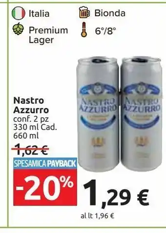 Carrefour Market Nastro azzurro offerta