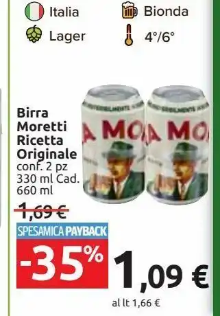 Carrefour Market Birra moretti ricetta originale offerta