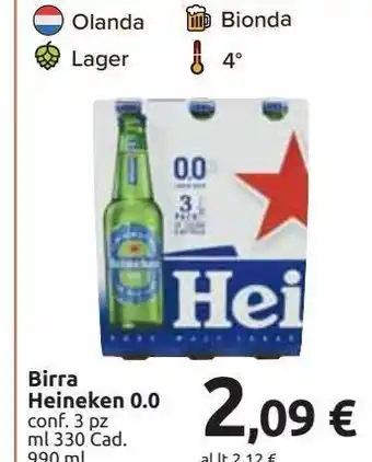 Carrefour Market Birra heineken 0.0 offerta