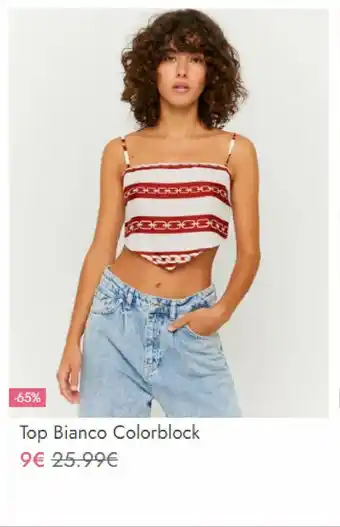 Top bianco colorblock