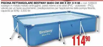 Piscina rettangolare bestway 56404 cm 300 x 201 x h 66