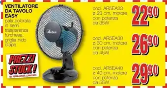 Ventilatore da tavolo easy
