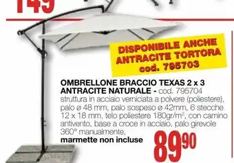 Ombrellone braccio texas 2x3
