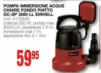 Mondo Brico Pompa immersione acque einhell offerta
