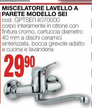 Mondo Brico Miscelatore lavello a parete modello sei offerta