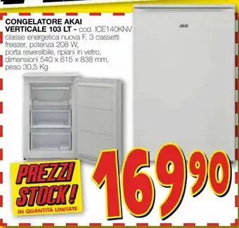 Congelatore verticale 103 lt akai