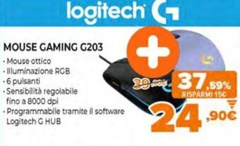 Expert Logitech mouse gaming G203 offerta