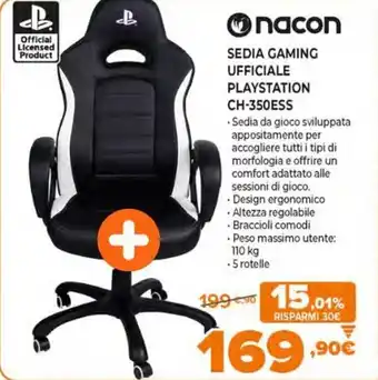 Expert Nacon Sedia Gaming ufficiale playstation CH-350ESS offerta