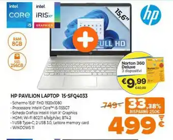 Expert hp Pavilion laptop 15-SFQ4033 offerta