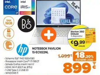 Expert hp Notebook Pavilion 15-EG1022NL offerta