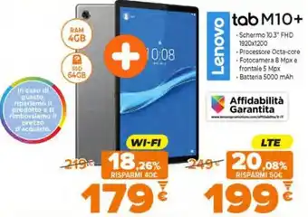 Expert Lenovo tab M10+ LTE offerta
