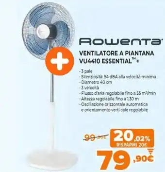 Expert Rowenta Ventilatore a piantana VU4410 Essential+ offerta