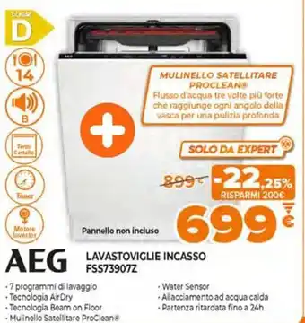 Expert Aeg Lavastoviglie incasso FSS73907Z offerta