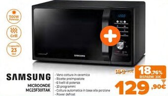 Expert Samsung Microonde MG23F301TAK offerta