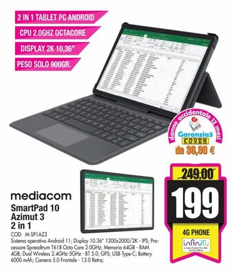 Wellcome Mediacom SmartPad 10 Azimut 3 2 in 1 offerta