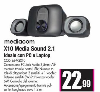 Mediacom X10 Media Sound 2.1 Ideale con PC e Laptop