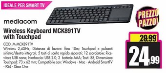 Wellcome Mediacom Wireless Keyboard MCK891TV with Touchpad offerta