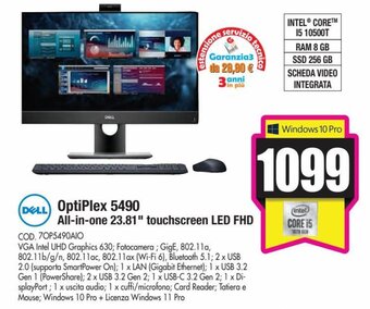 Wellcome Dell OptiPlex 5490 All-in-one 23.81" touchscreen LED FHD offerta