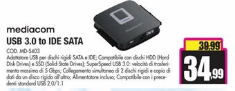 Wellcome Mediacom USB 3.0 to IDE Sata offerta