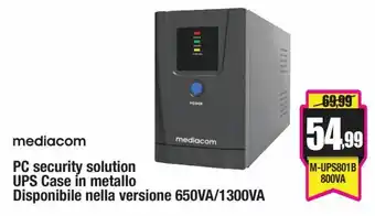 Wellcome Mediacom PC security solution UPS Case in metallo 650VA/1300VA offerta