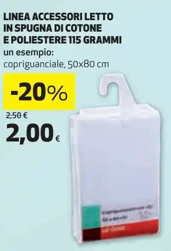 Coop Linea accessori letto in spugna di cotone e poliestere 115 grammi offerta