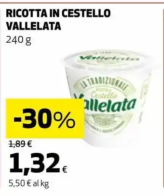 Coop Ricotta in cestello vallelata 240g offerta