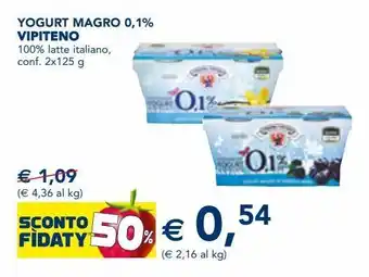 Esselunga Yogurt magro 0,1% vtpiteno 100% latte italiano, conf. 2x125 g offerta