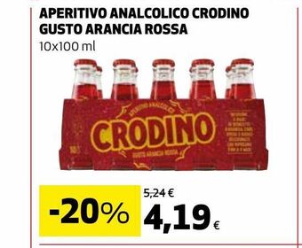 Coop Aperitivi analcolico crodino gusto arancia rossa 10x100ml offerta
