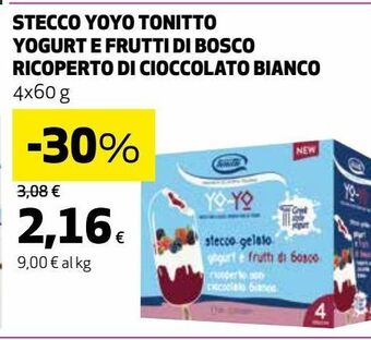 Stecco yoyo tonitto yogurt e frutti di bosco ricoperto di cioccolato bianco 4x60g