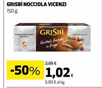 Coop Grisbì nocciola vicenzi 150g offerta