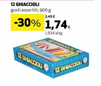 12 ghiaccioli gusti assortiti 900g