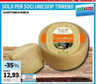 Coop Caciottone di norcia al kg offerta