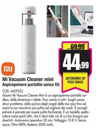 Mi Vacuum Cleaner mini Aspirapolvere portatile senza fili