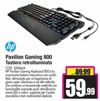 Wellcome HP Pavilion Gaming 800 Tastiera retroilluminata offerta