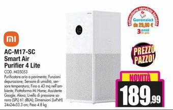 Wellcome MI AC-M17-SC Smart Air Purifier 4 Lite offerta