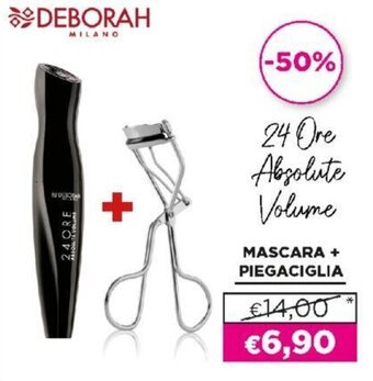 Acqua & Sapone Deborah 24 Ore absolute volume mascara + piegaciglia offerta