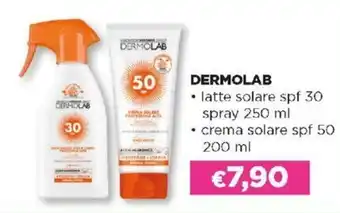 Acqua & Sapone Dermolab latte solare spf 30 spray 250 ml, crema solare spf 50 200 ml offerta