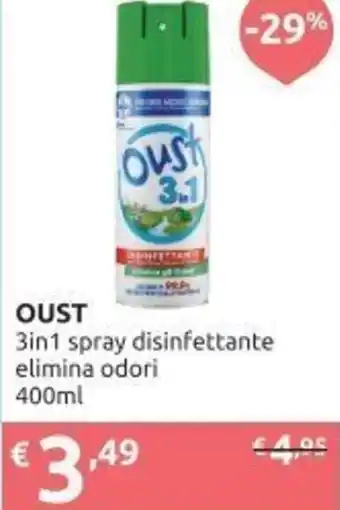 Oust 3in1 spray disinfettante elimina odori 400 ml