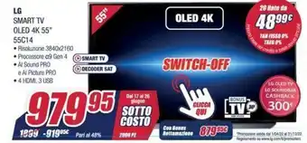 Trony LG Smart Tv Oled 4K 55" 55C14 offerta
