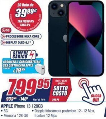 Trony Apple iPhone 13 128GB offerta