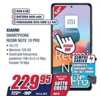 Trony Xiaomi Redmi Note 10 Pro smartphone offerta