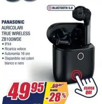 Trony Panasonic Auricolari true wireless ZB100WDE offerta