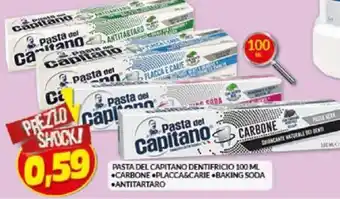 Pasta del capitano dentifricio 100 ml carbone, placca&carie, baking soda, antitartaro
