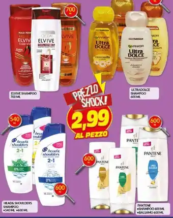 Risparmio Casa Elvive shampoo 700 ml, Head&Shoulders shampoo 540 ml/600 ml, Pantene shampoo 600ml, balsamo 600 ml, Ultradolce shampoo 600 ml offerta